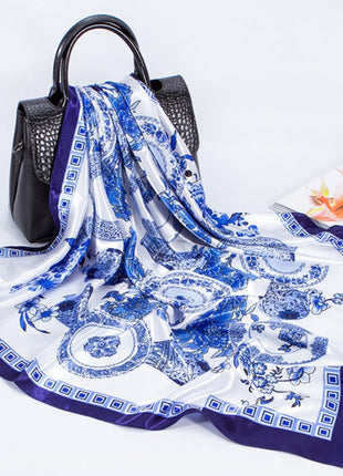 Digital Printed Square Silk Scarf