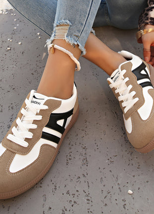 Retro Color Matching Lace-up Lightweight Jogging Women's Shoes