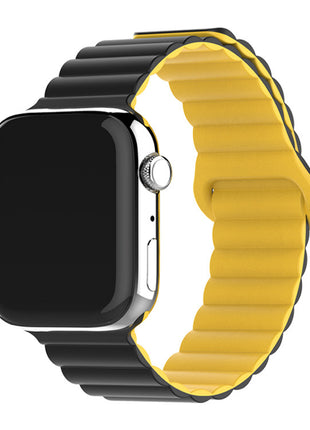 Two-color Silicone Magnetic Back Ring Buckle Band Applicable with Apple watch