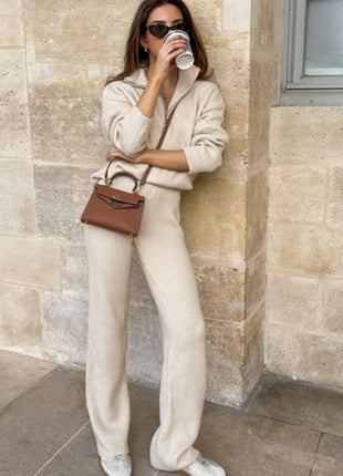 Lapel Blazer & Straight-Leg Pants Set