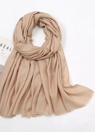 Long shawl beige scarf