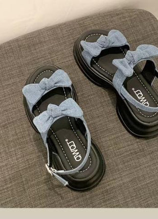 Korean-style Bow Platform Sandals