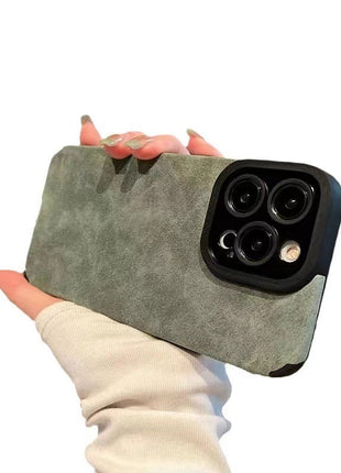 iPhone 13/14/15/16 Korean Style Suede Drop-resistant All Models