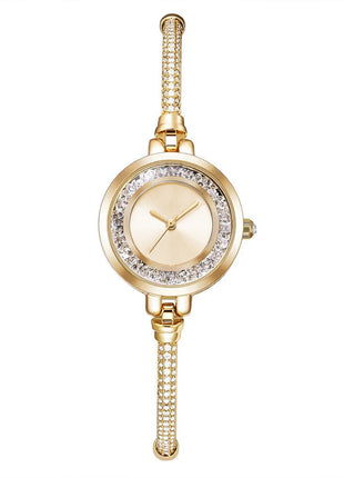 Women's Thin Strap Bracelet Watch Rhinestone Quicksand Small Dial Bracelet Watch Retractable Adjustable Watch