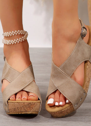 Rivet Wedges Thick Bottom Mule