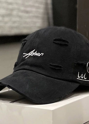 Korean Ins Retro Tattered Soft Jeans Peaked Cap