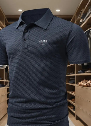 Men's Printed Short-sleeved Lapel Shirt Polo