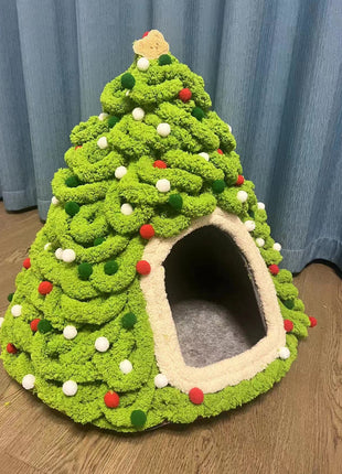 Enclosed Indoor Pet Nest DIY Christmas Tent Style