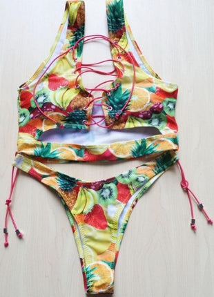 Lace Up Thong bikini set two pieces Bikini