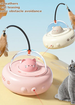 Smart Cat Toy Electric Teaser UFO Stick with Bell and Pointer