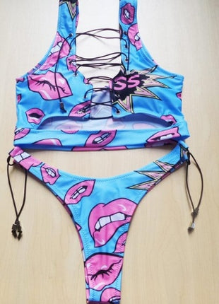 Lace Up Thong bikini set two pieces Bikini
