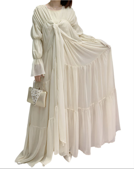 High Waist Puff Sleeve Abaya