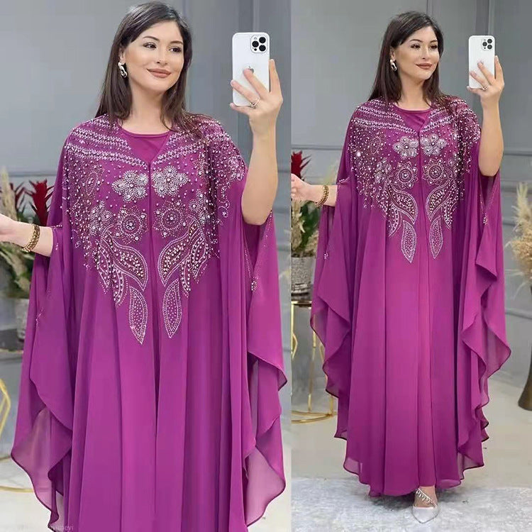 Flowers Plus Size Long Gown Dress