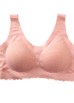 Lace Latex Wireless Sports Bra