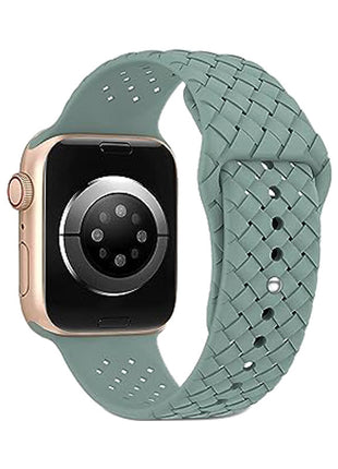 Woven Pattern Silicone Strap Applicable with Apple Smart Watch
