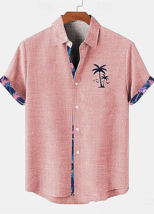 Ocean Fish Pattern Lapel Loose Casual Short Sleeve