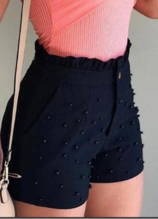 Tight-fitting High waist Beads Shorts
