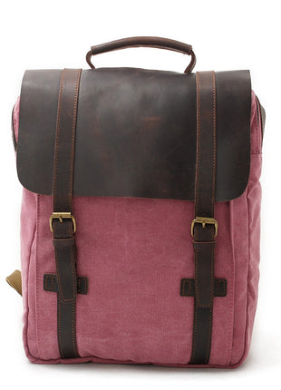 Retro Literary Vertical Square Canvas Large Capacity Travel backpack