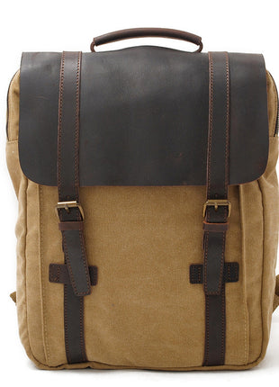 Retro Literary Vertical Square Canvas Large Capacity Travel backpack