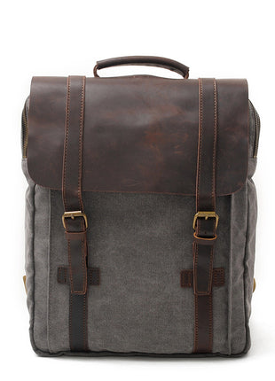 Retro Literary Vertical Square Canvas Large Capacity Travel backpack