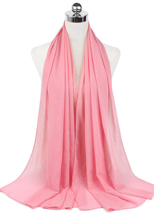 70x180 cm Monochrome Pearl Chiffon Hijab Scarf