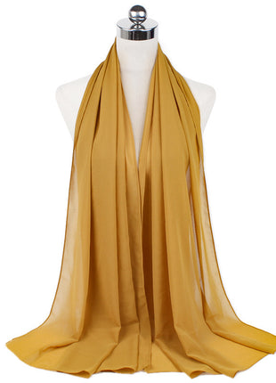 70x180 cm Monochrome Pearl Chiffon Hijab Scarf