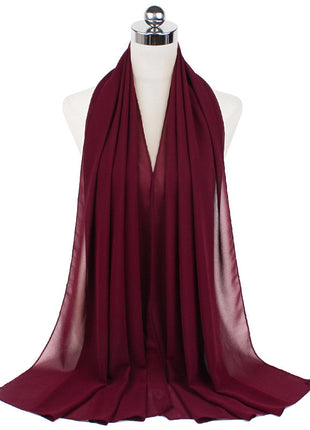 70x180 cm Monochrome Pearl Chiffon Hijab Scarf