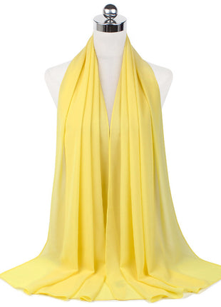 70x180 cm Monochrome Pearl Chiffon Hijab Scarf