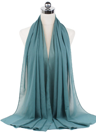 70x180 cm Monochrome Pearl Chiffon Hijab Scarf