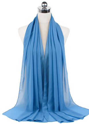 70x180 cm Monochrome Pearl Chiffon Hijab Scarf