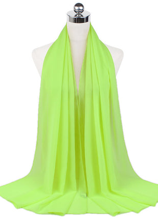 70x180 cm Monochrome Pearl Chiffon Hijab Scarf