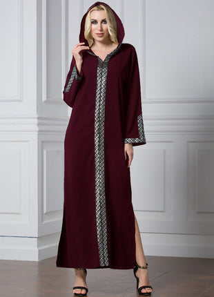Side Slit Hooded Long Abaya