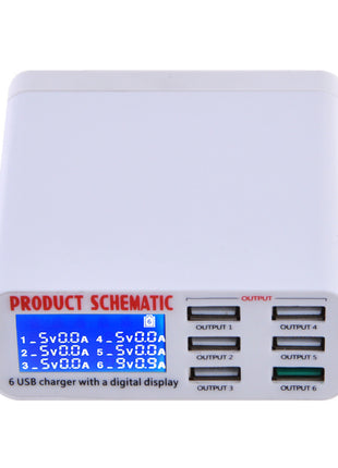 Multi-Port Mobile Phone Charger Lcd Display
