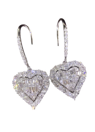 Huitan Cubic Zirconia Heart Earrings
