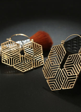 Simple Wisps Rhombus Alloy Earrings