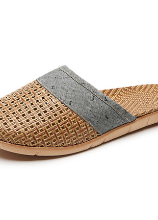 Handmade Silent Non-slip Rattan Linen Bamboo Woven Slippers