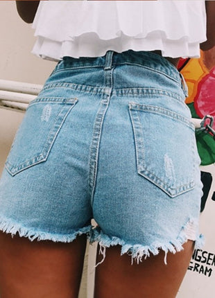 Retro Ins Hot Classic Ripped Denim Shorts