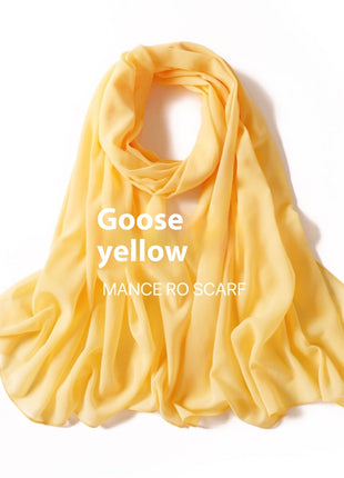 Pure Color Pearl Chiffon Scarf Headcloth Veil Chiffon Scarf