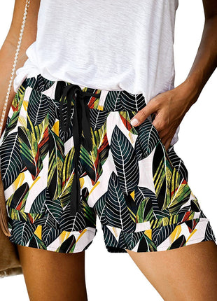 Printed High Waist Straight Shorts