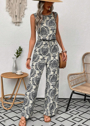Waist Cinching Casual Straight Leg Jumpsuit