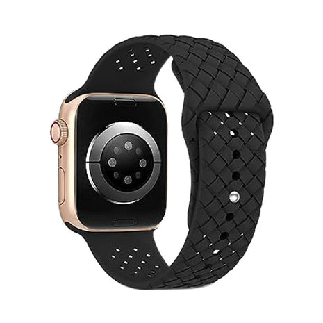 Woven Pattern Silicone Strap Applicable with Apple Smart Watch