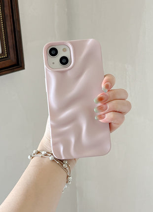iPhone 14/15/16 Pleated Water Drop-resistant Soft-Shell Case