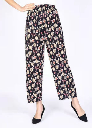 Loose Casual Ice Silk Stretch Nine-quarter Pants