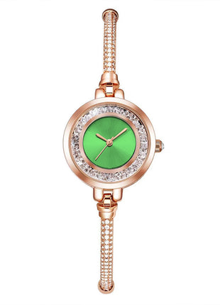 Women's Thin Strap Bracelet Watch Rhinestone Quicksand Small Dial Bracelet Watch Retractable Adjustable Watch