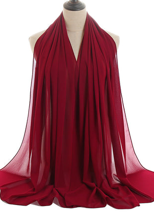 70x180 cm Monochrome Pearl Chiffon Hijab Scarf