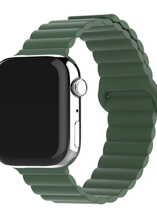 Two-color Silicone Magnetic Back Ring Buckle Band Applicable with Apple watch