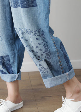 Sleeveless Washed Ripped Denim Suspender Overall