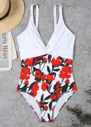 Slimming Color Matching One-piece Swimsuit