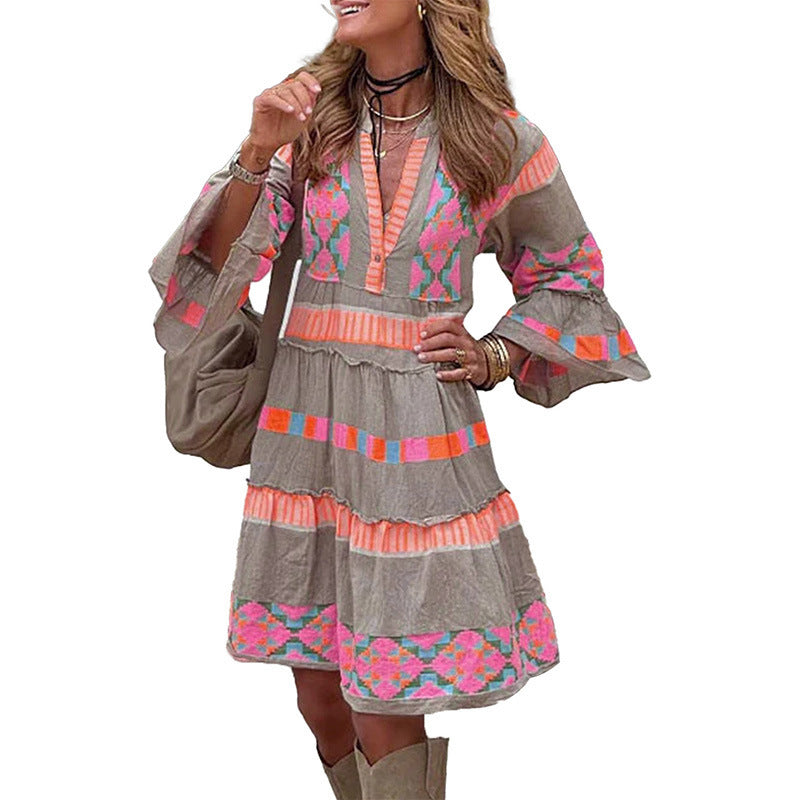Korean Pullover V-neck Dress