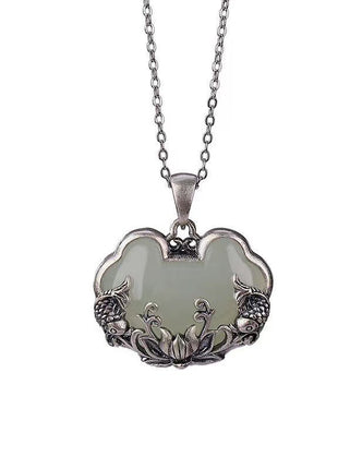 Cooperized Silver Distressed Matte Pendant Necklace